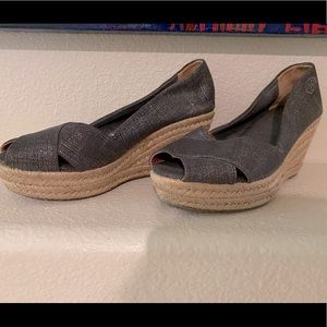 Tory Burch Filipa Espadrille Wedge Sandals. Tiny tear  (pic attached )